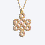 Endless Knot Pink Sapphire Necklace