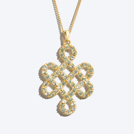 Endless Knot Green Sapphire Necklace