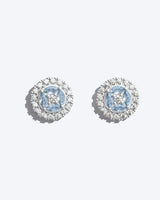 Éclat Aquamarine Earrings Front View - Suarga Jewellery