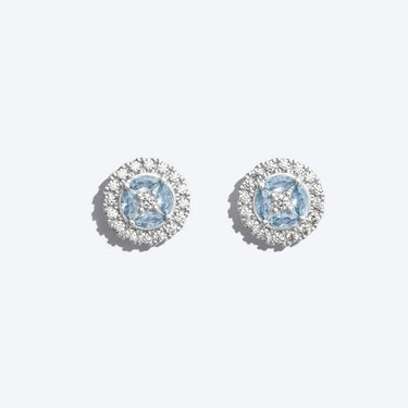 Éclat Aquamarine Earrings Front View - Suarga Jewellery