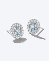 Éclat Aquamarine Earrings Side View - Suarga Jewellery